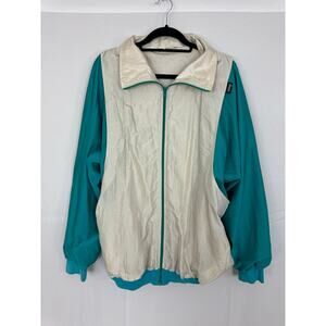 Vintage Emar Sport Italian Zip-Up Jacket, Color Block Teal Size 52 Made in Italy